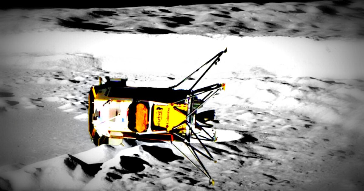 Odysseus Lunar Lander Tipped Over on Touchdown and It’s Resting on Its ...