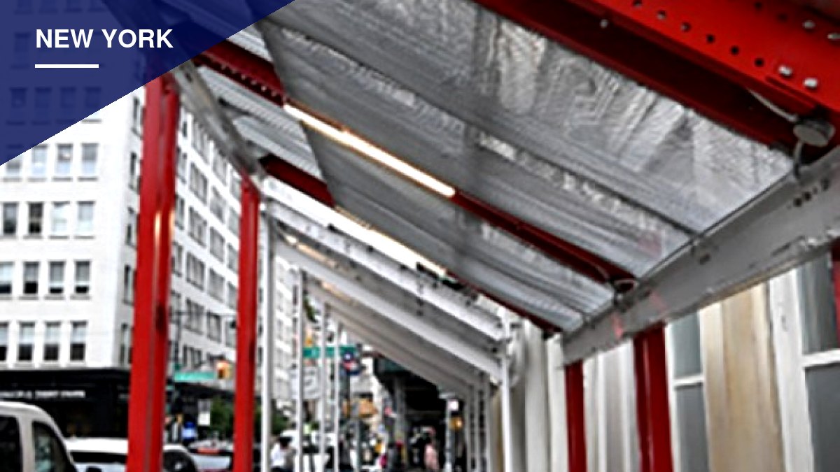 New York's Redesigned Sidewalk Sheds Spark Online Mockery Over Slanted Roofs
