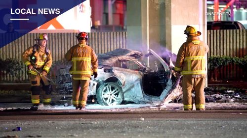 One Dead After Car Bursts Into Flames in Crash Near LAX